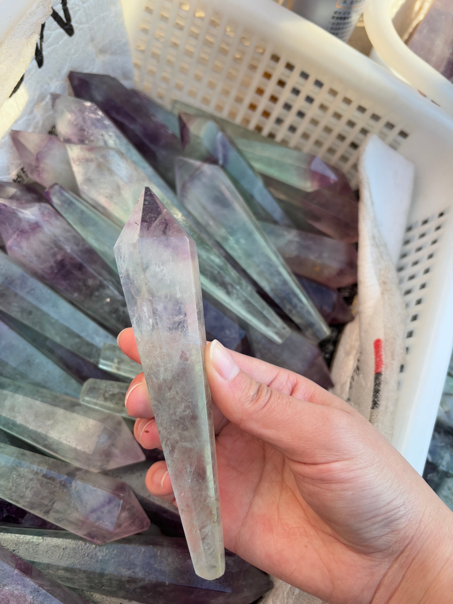 2 piece，Green fluorite scepter