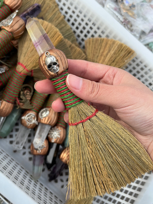 COKICOCO Crystal Witch Wiccan Altar Broom