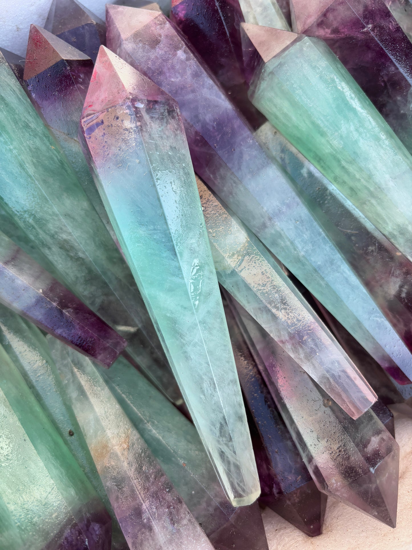 2 piece，Green fluorite scepter