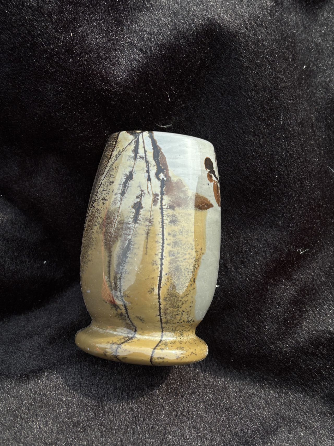 Chinese style stone painting vase，one piece