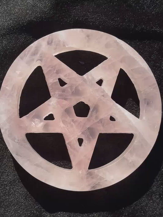 Natural pink crystal pentagram，633g